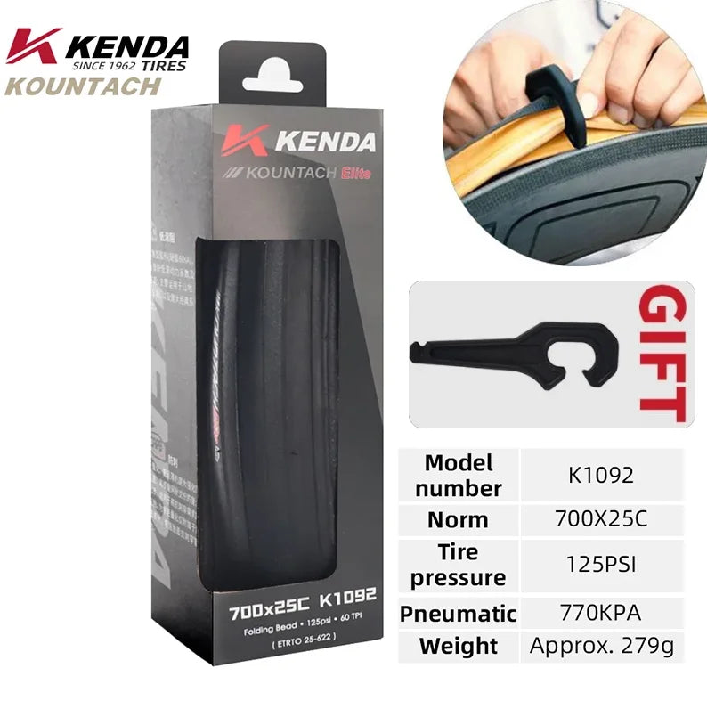 Kenda K1092 New 700x25/28c Puncture Protection Urltra-Light Bicycle Rubber Folding Tire Road Bicycle Puncture Resistant Tyre 700x25C Black 1pc China