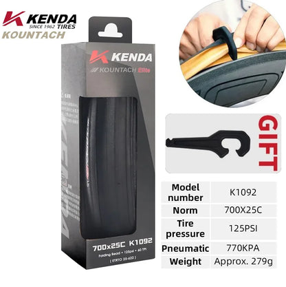 Kenda K1092 New 700x25/28c Puncture Protection Urltra-Light Bicycle Rubber Folding Tire Road Bicycle Puncture Resistant Tyre 700x25C Black 1pc China