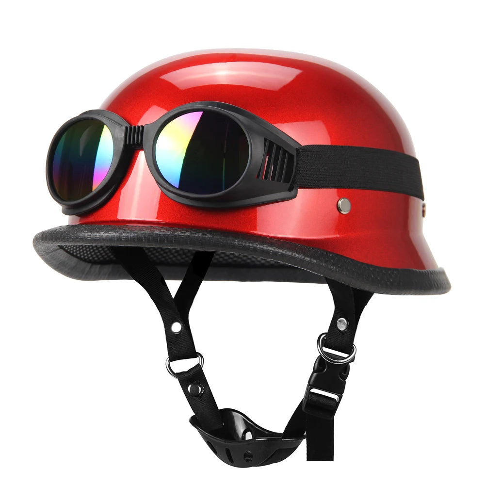 Motorcycle Open Face Helmet Vintage Fashion Safety Helmets Men Women Unisex Scooter Four Seasons Helmet