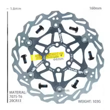 SNAIL Floating Disc Brake Rotor | 160/180/203mm | 6-Bolt MTB & Road