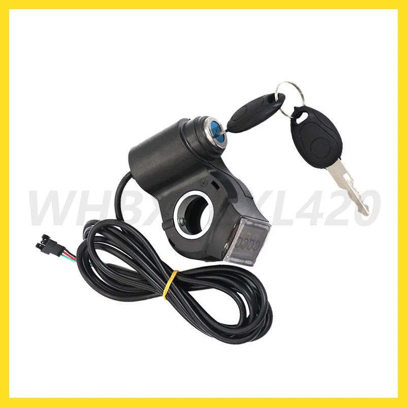 Electric Scooter Thumb Throttle Voltmeter Digital Voltage Display Switch Power with Key Lock Bike Finger Thumb Throttle dropship
