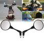 Universal 10mm Black Motorcycle Side Mirror, Anti-fall Folding Round Rearview Mirror