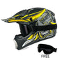 Off-Road Helmet DOT Certified - Motorcycle Motocross Helmet with Goggles, Removable Liner Golden C China