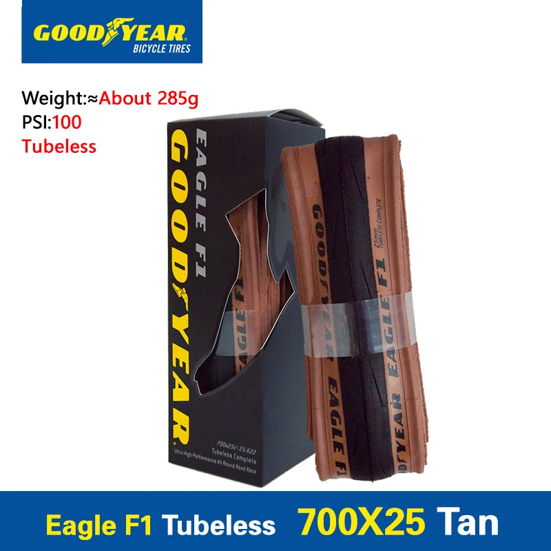 Goodyear Bicycle Tires Eagle F1 Supersport 700x28C Tubeless/Tube Road Bike Tire 700x30/32C Foldable Gravel Cycling Tire Parts F1-700x25C-Tan-TLR Foldable China