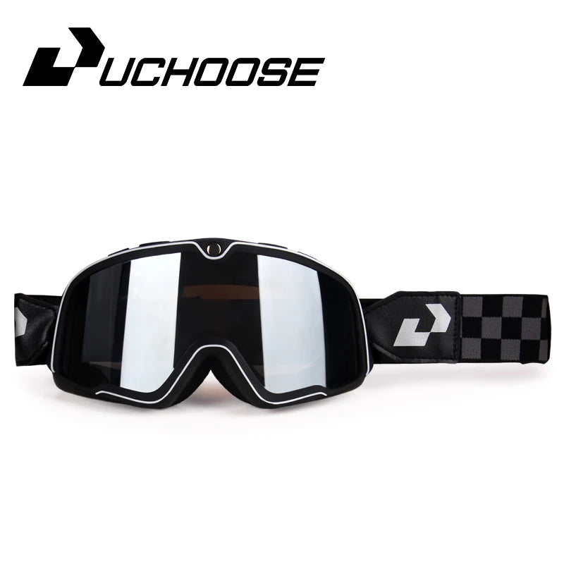 Retro Motorcycle Goggles Ski Glasses Sunglasses ATV Goggles Non-slip Belt AntiUV Cafe Racer Chopper Cycling Racing Free shipping