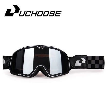 Retro Motorcycle Goggles Ski Glasses Sunglasses ATV Goggles Non-slip Belt AntiUV Cafe Racer Chopper Cycling Racing Free shipping