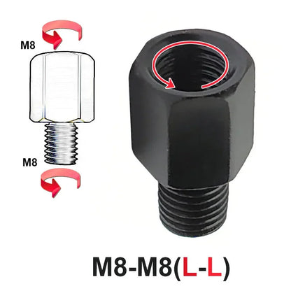 Black Mirror Adapter M10 M8 10MM 8MM Motorcycle Scooter Rearview Mirrors Adapters Right Left Hand Thread Conversion Bolt Screws