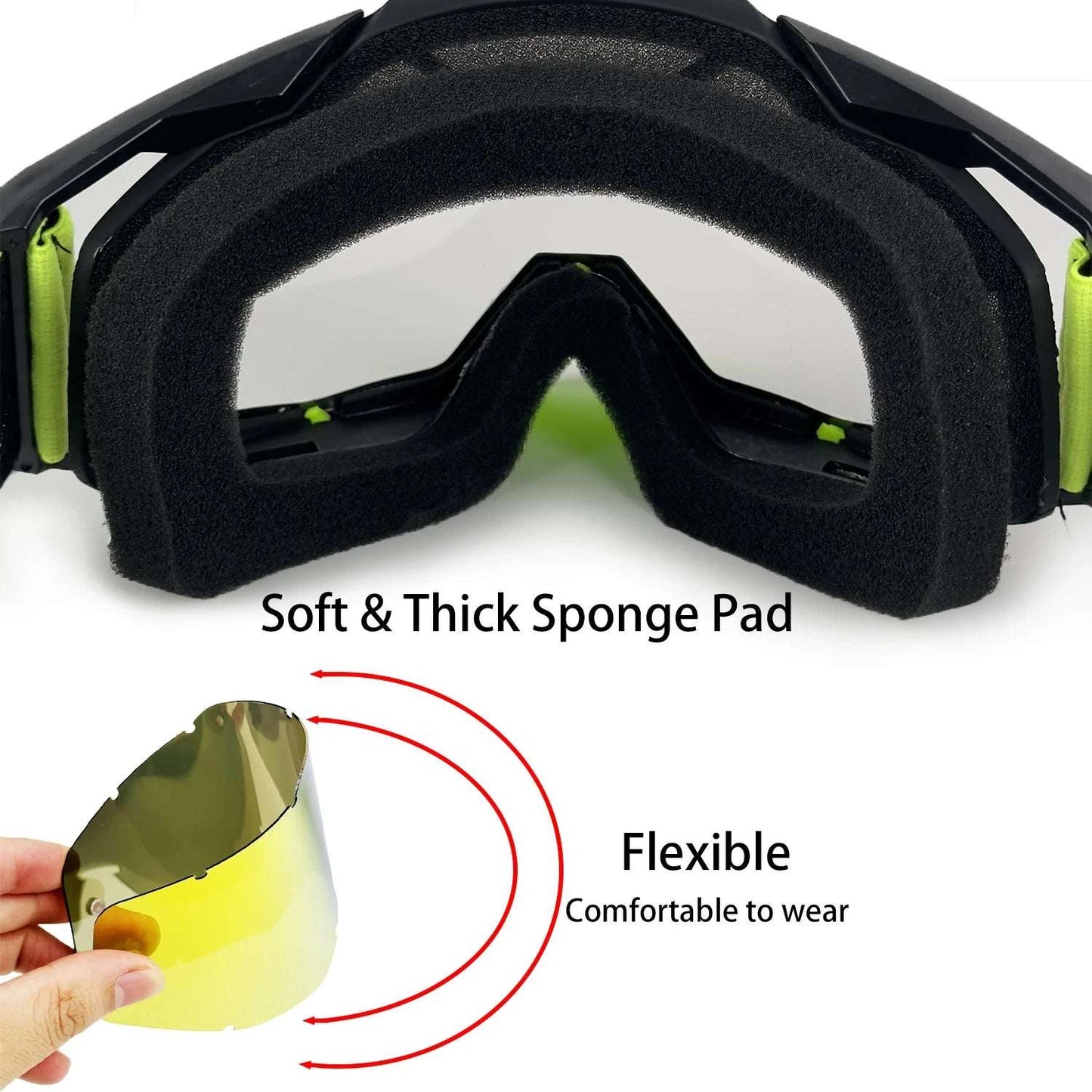 NAFEIB Motocross Glasses Motorcycle Sunglasses Man Windproof Protection Skiing Cycling Racing Off-Road Goggles Tear-off Film