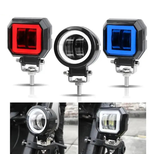 3 Inch LED Signal Lights Headlight Foglamp Round Square DRL Spot Beam Angle Eye Adjustable Bracket For Motorcycle Bike Automoble
