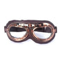 Retro Motorcycle Goggles Glasses Vintage Moto Classic Goggles for Harley Pilot Steampunk ATV Bike Copper Helmet 1Pcs Clear