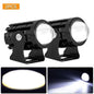 Universal Motorcycle LED Headlight Projector Lens Dual Color ATV Scooter Driving Lamp Fog Light Auxiliary Spotlight Lamp 2PC White No Switch