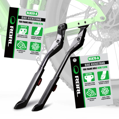 RBRL Adjustable Bicycle Kickstand - Aluminium Alloy for 24-29" Bikes