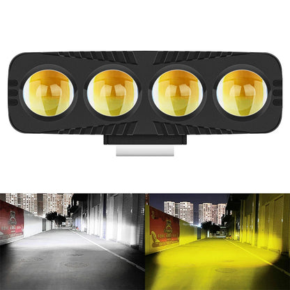 2/3/4 chip lens Spotlight Motorcycle light bulb headlamps Driving lights laser light LED additional Light bulb for moto SUV ATV 1pcs 4LED 3lines CHINA