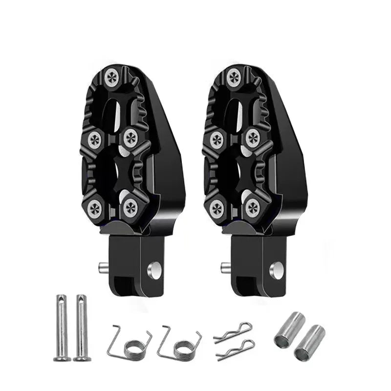 1 Pair Universal Aluminum Alloy Foot Pedals Angle Adjustable for Motorcycle Scooter ATV E-Bike Foot Rests Foot Pegs