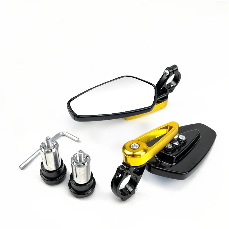 EAFC 1 Pair 7/8" 22mm Motorcycle Rearview Mirrors Universal Scooter Bar End Handlebar Mirror Rear View Mirror Accessories