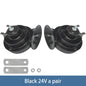 Modified Motorcycle 12V Snail Horn High-frequency Universal 300DB Horn Waterproof Car Electric Horn Black 24V pair