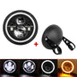 7inch LED Motorcycle Headlight Universal 7.5" Round Head Light For Cafe Racer Bobber Honda A Set