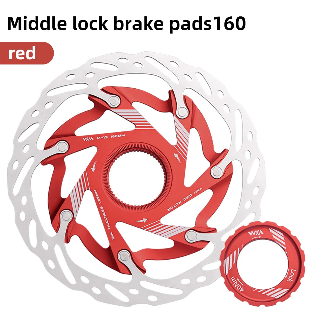 VXM Road Bicycle Center lock Disc Brake Rotor Pads CNC Lighweight Aluminum Alloy MTB Bike Rotors 140mm 160mm Cycling Discs Parts