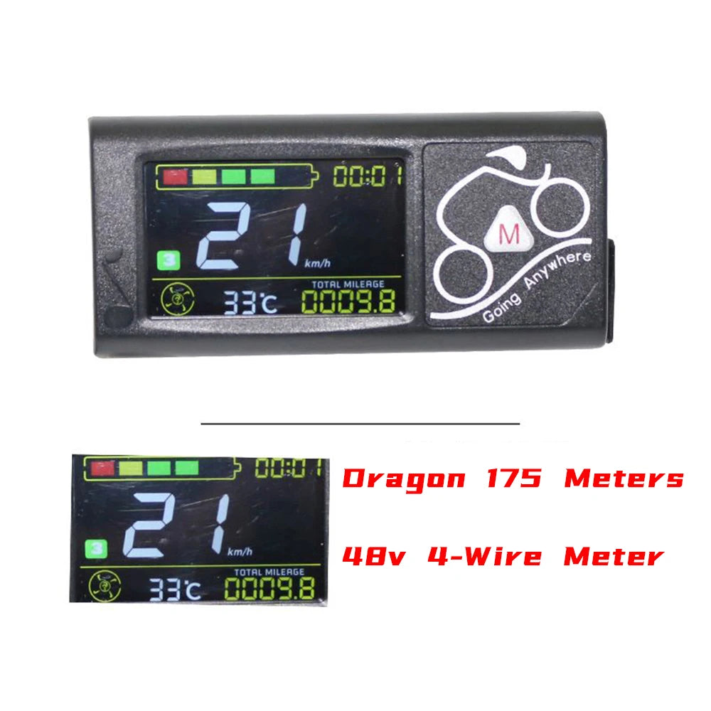 Electric Scooter LCD Display Speedometer Meter Folding Scooter Power Switch Turn Bar 36V/48V/60V Universal Accessories Color 48V 4Pin