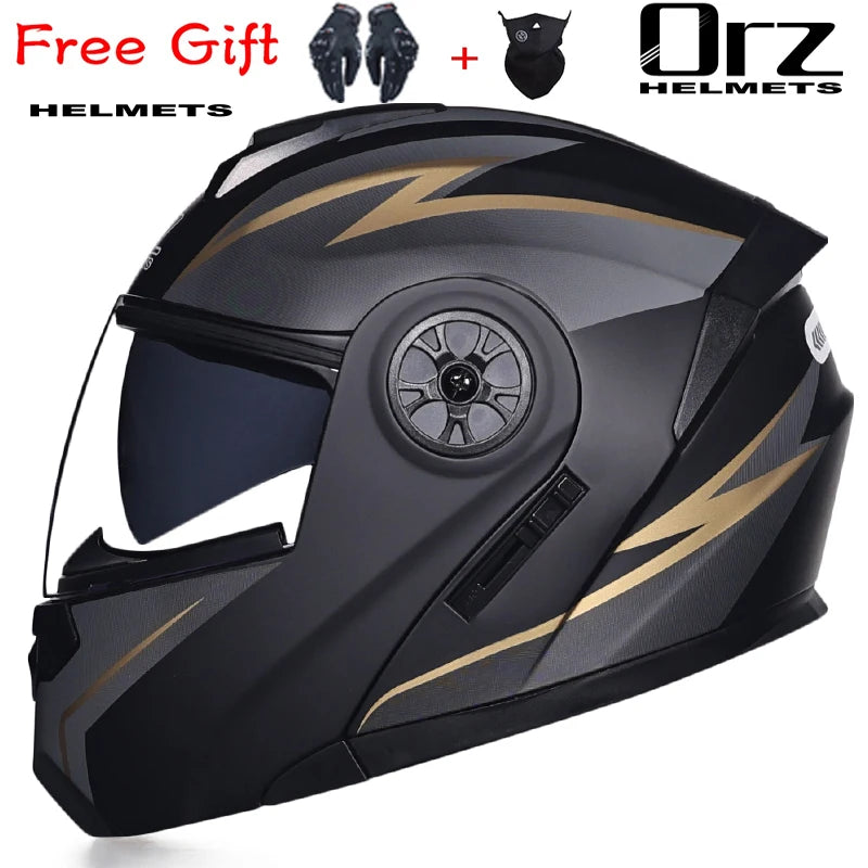 Motorcycle helmet full face racing with Double sun visor Women man flip up Double lens for all seasons 2 China