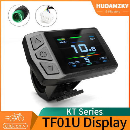KT-TF01U color e-bike display with USB charging port mounted on handlebar