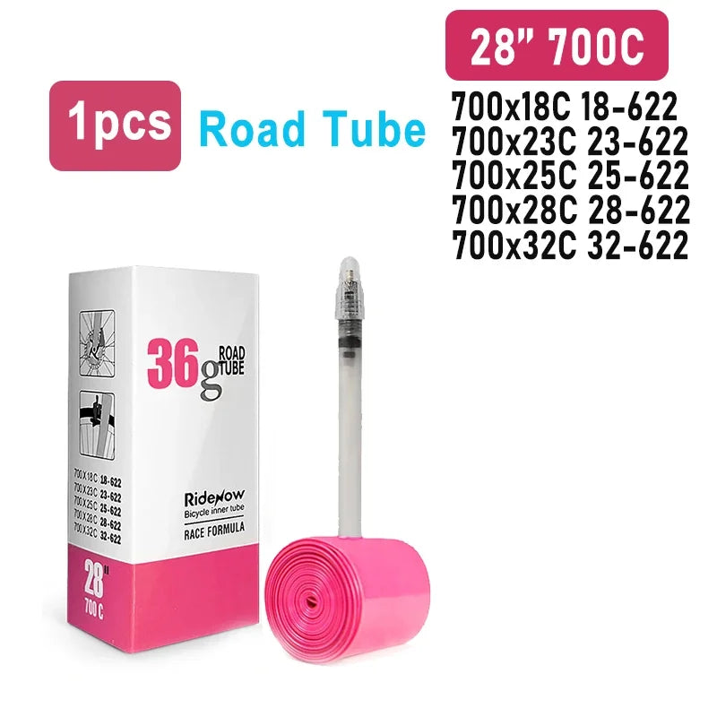 RideNow Bicycle Inner Tube 700c Road MTB Gravel 26inch 28inch 29inch Ultralight Bike Inner Tube French Valve 45mm Road 700C 36g X1 China