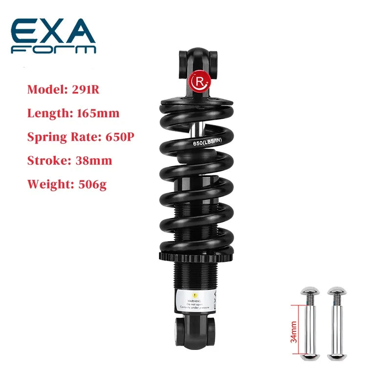 EXA FORM Hydraulic Spring Shock Absorbers 125/150/160/190MM 550/650 Pound Adjustable Damping Hydraulic Rear Shocks For MTB
