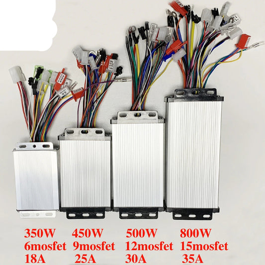 350W/450W/500W/800W three-mode sine wave controller 48V/52V/64V e-bike brushless motor controller 18A/25A/33A/30A for e-scooters