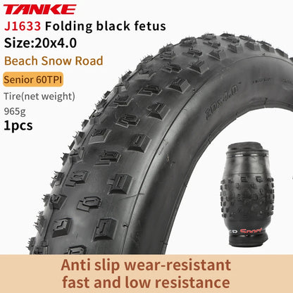 TANKE MTB Bicycle JILUER Foldable Gravel Tire Black/Yellow 60TPI Road BICYCLE Tire 26×2.25/27.5×2.1/2.2/29×2.2/700×25C/20×1.35 J1633 20x4.0 Black Foldable China