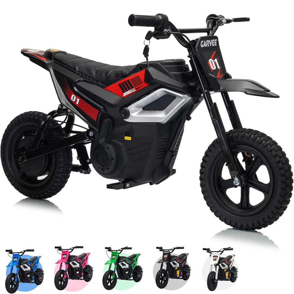 24v kids electric dirt bike full side profile view