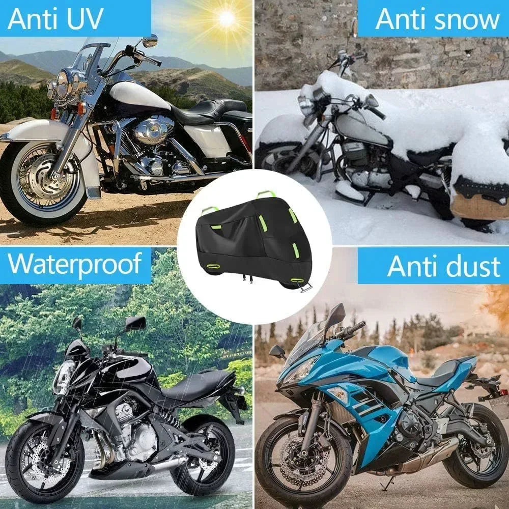 Motorcycle Cover Waterproof Outdoor Indoor Scooter Wear-resistant Fabric 210T Motorbike Cover All Season Dustproof UV Protective