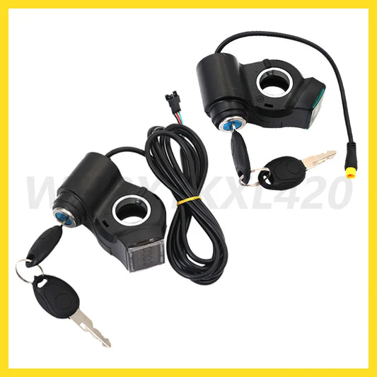 Electric Scooter Thumb Throttle Voltmeter Digital Voltage Display Switch Power with Key Lock Bike Finger Thumb Throttle dropship