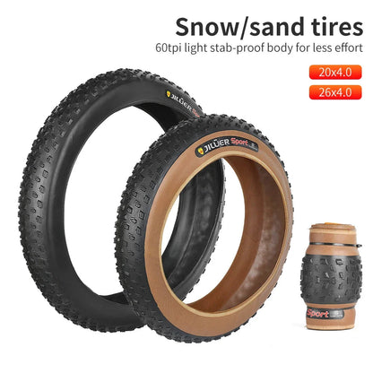 TANKE AntiPuncture Fat Tire Snow Beach Bike Tire 20x40 26x40