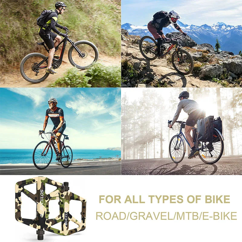 BUCKLOS Bicycle Pedal Nylon Mountain Bike Pedal Widen Road Bicycle Pedals Non-slip MTB Pedals for AM BMX Folding Bike