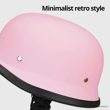 Helmet Motorcycle Leather Vintage Open Face Helmet Men Women Moto Half Helmet DOT Certification