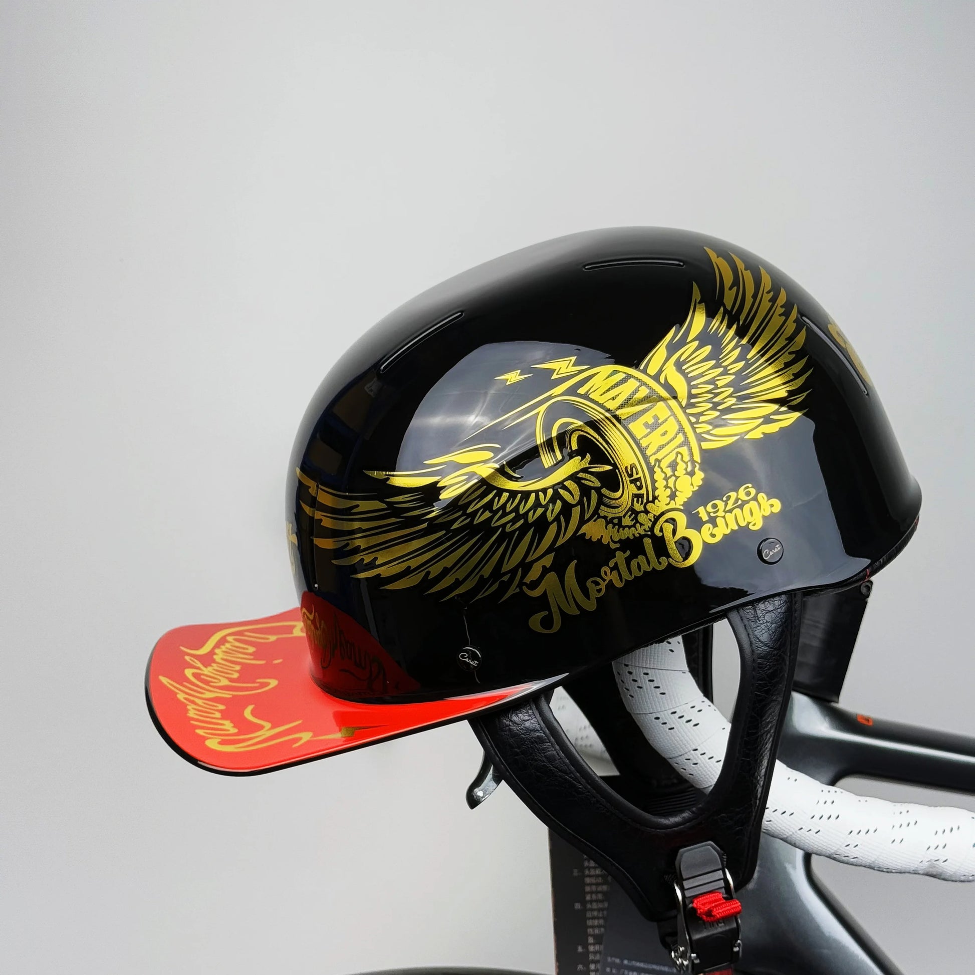 Vintage Half Helmet Motorcycle Helmet For Men Women Summer Universal Electric Motorcycle Golden-Flywheel China