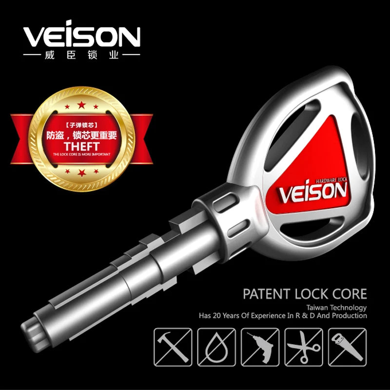 Secure VEISON disc brake padlock installed on a motorcycle wheel