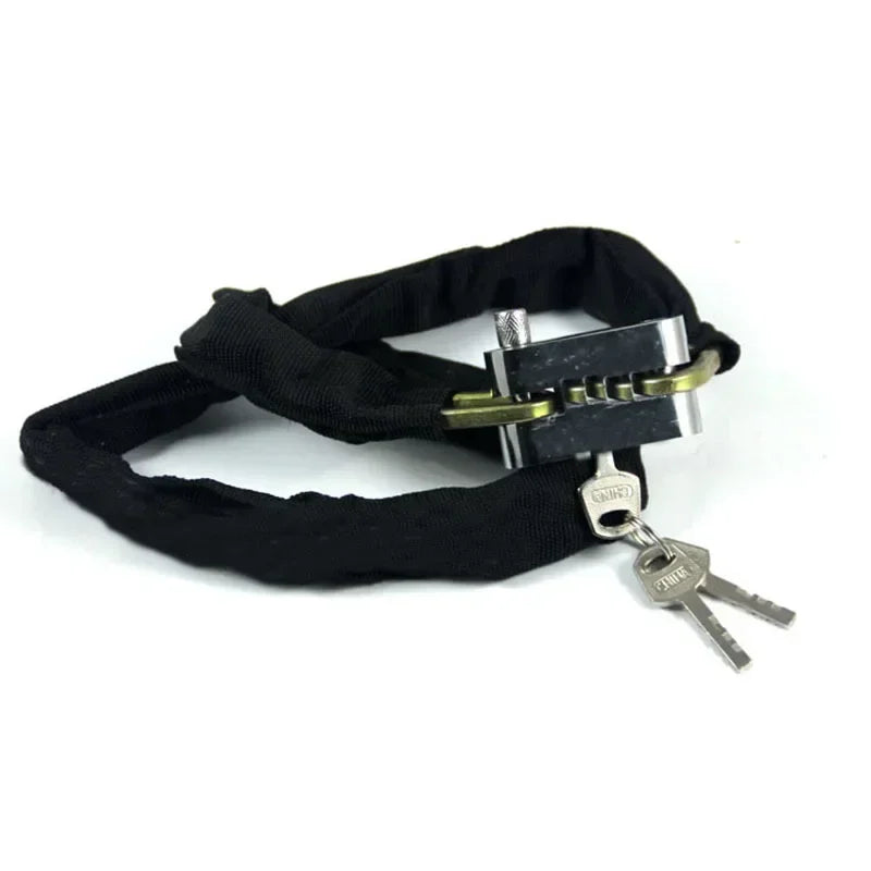 Secure anti-theft chain lock available in multiple lengths for bicycles
