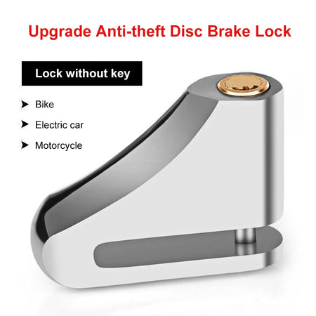Secure anti-theft disc brake padlock for motorcycle wheels