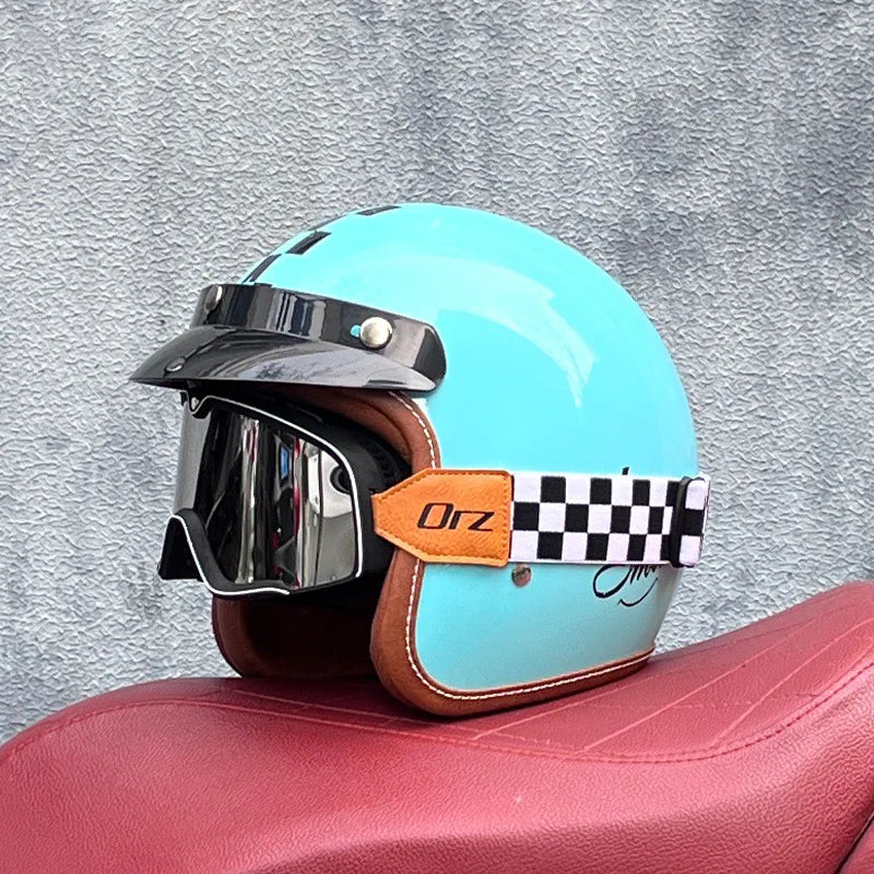 Secure strap semi open helmet
