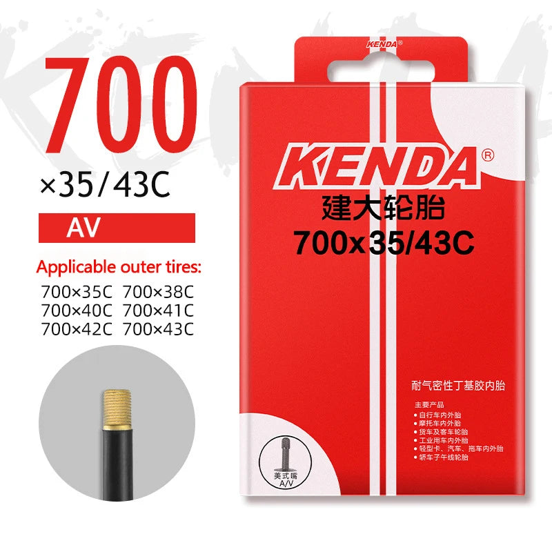 KENDA Bicycle Inner Tube 1PC 700C 23-25C 28-32C 35-43C Schrader Presta Butyl Rubber MTB Road Bike Tube Inner Tyre Bicycle Parts