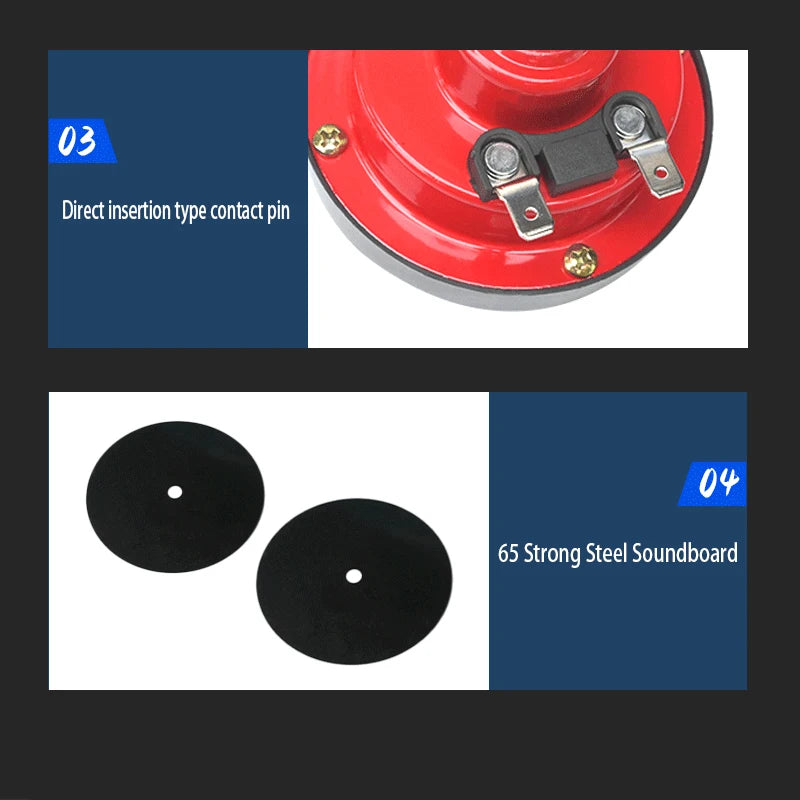 Modified Motorcycle 12V Snail Horn High-frequency Universal 300DB Horn Waterproof Car Electric Horn