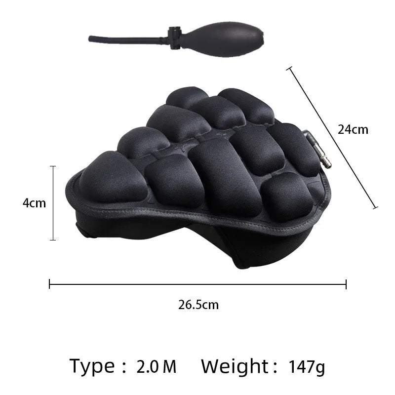 3D Air Bicycle Saddle Seat Cushion MTB Bike Big Butt PU Leather Gel Pad Seat Cover Shockproof Soft Bike Seat Bicycle Accessories