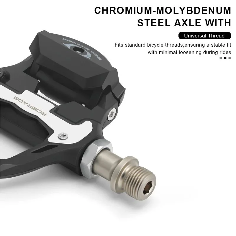 Self locking road bike pedals for efficient power transfer