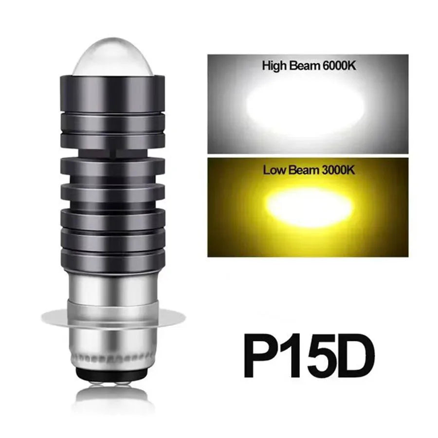 p15d led H4 LED motorcycle Headlight High low light BA20D H6 led motorcycle Headlamp Fog lamp Spotlight 12v white yellow Scooter