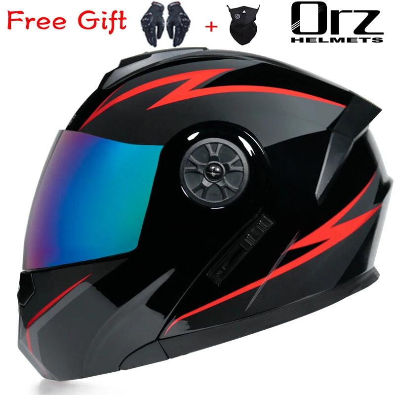 Motorcycle helmet full face racing with Double sun visor Women man flip up Double lens for all seasons 15 China