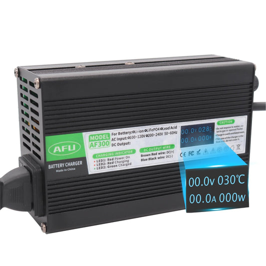 67.2V 2A Lithium Li-ion Charger For 16S 59.2V 60V With Fan OLED Display Fast Smart