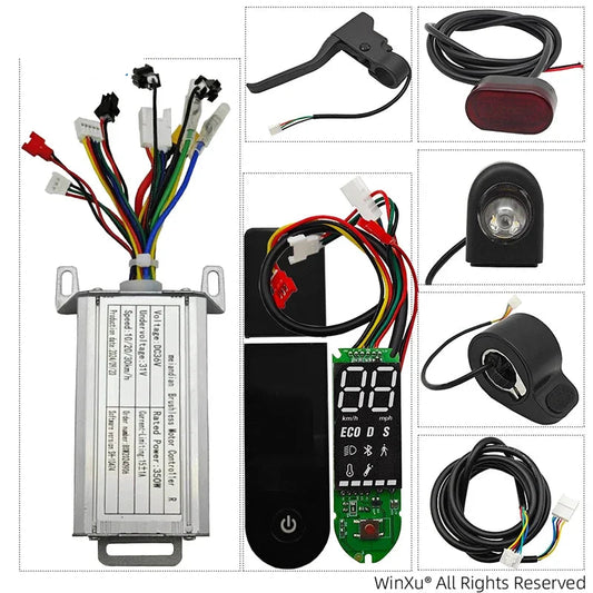 36V 350W Electric Scooter Brushless Motor Universal Controller LED Dashboard Display Accelerator Set for Xiaomi M365 Repair