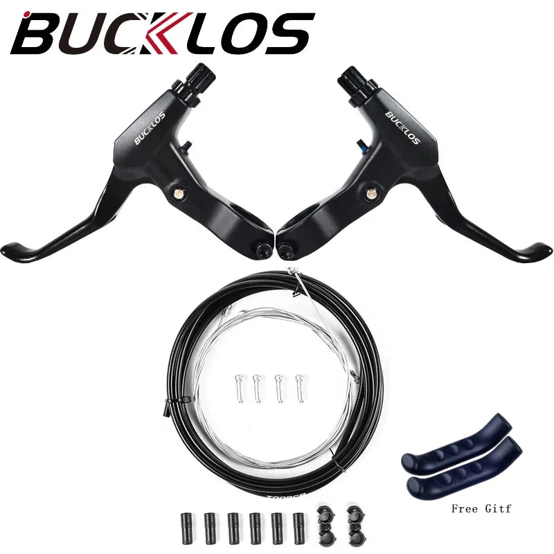 BUCKLOS FR5 Bike Brake Levers Aluminum Alloy Road Bike V Brake Lever Durable Bicycle Disc Brake Handle Lever Bicycle Accessories BLACK LEVER-CABLE