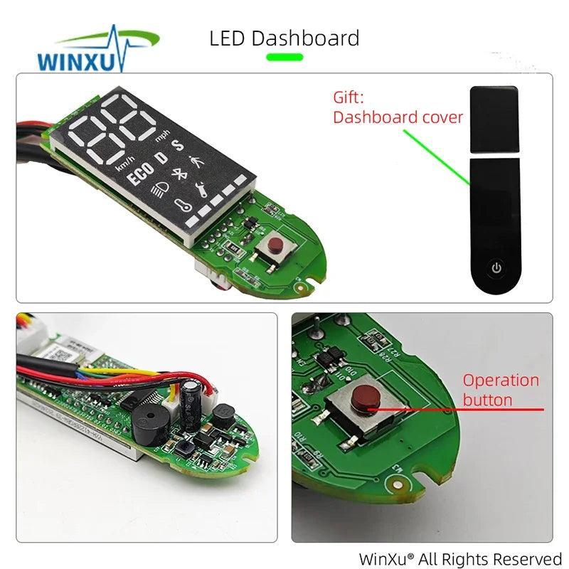 36V 350W Electric Scooter Brushless Motor Universal Controller LED Dashboard Display Accelerator Set for Xiaomi M365 Repair